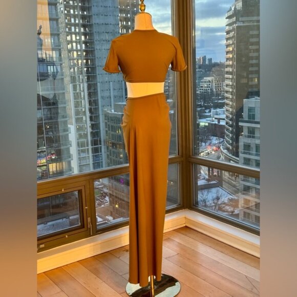 🆕 CHRISTOPHER ESBER 🧿 NWOT Orbit Embellished Crop Top & Maxi Skirt Set, Sz US4 - Picture 7 of 16